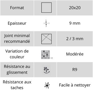 caracteristiques cementine 20x20 linea terra art